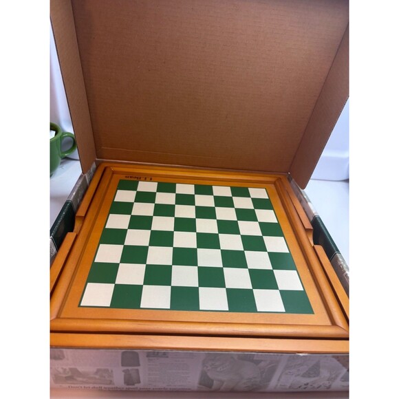 LL BEAN THREE-IN-ONE CAMP GAME: WOODEN CHECKERS,CHESS,BACKGAMMON RV, BEACH GAMES - Picture 12 of 13